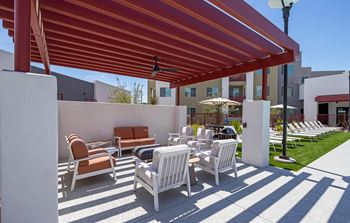 Poolside cabana and lounge area
